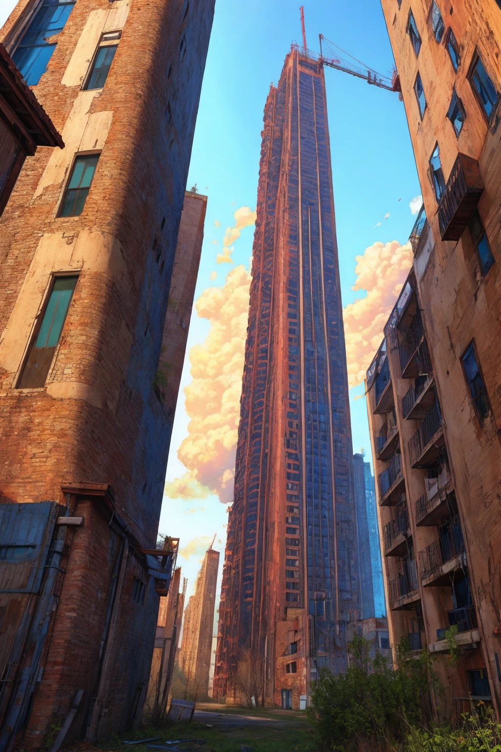 an abandoned steel  and concrete tower