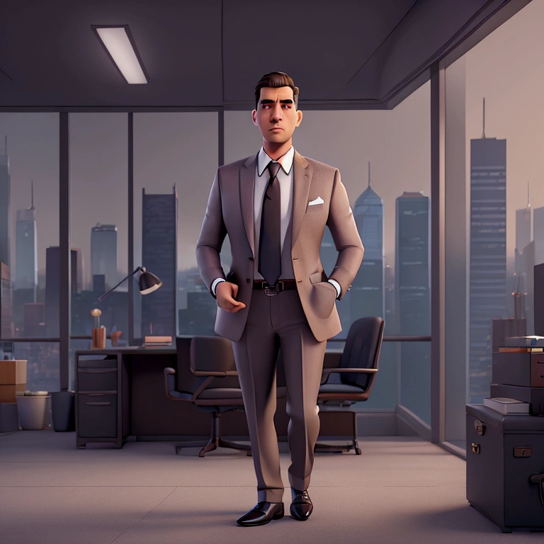 a wealthy businessman, professional businessman, sharp suit, confident pose, briefcase, office building, cityscape background, warm lighting, photorealistic, 8k, cinematic, dramatic lighting, hyper-detailed, muted color palette, clean and organized composition, striking and impactful