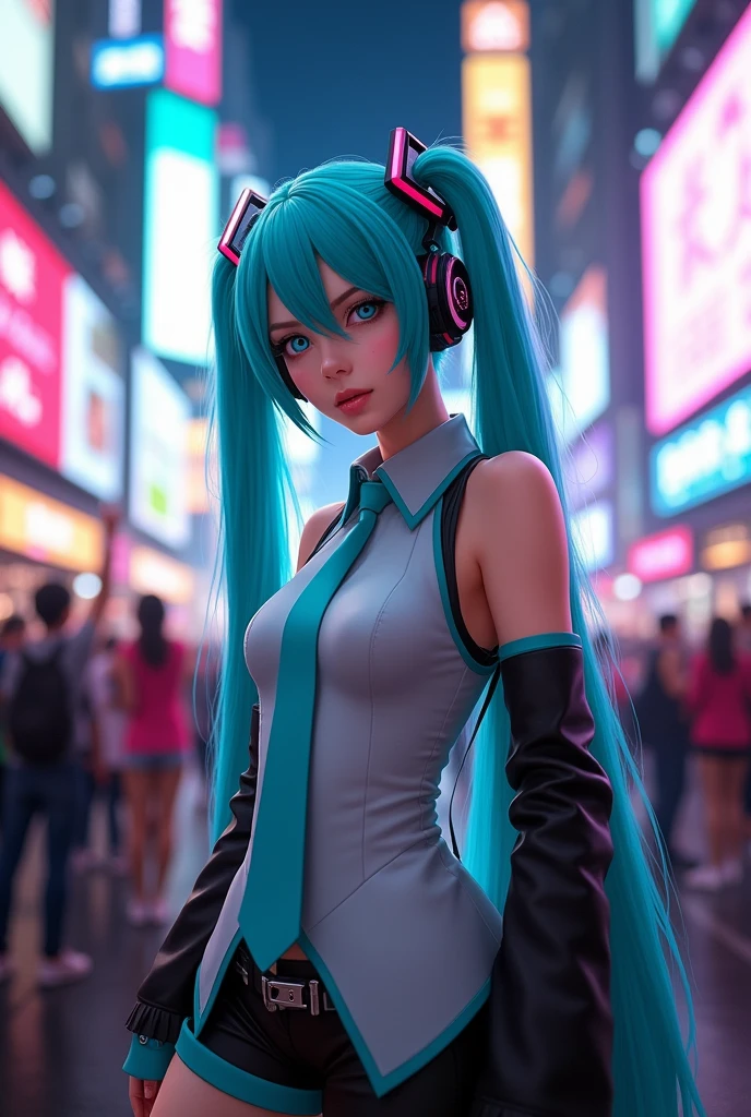 Hatsune Miku sticking her middle finger in here