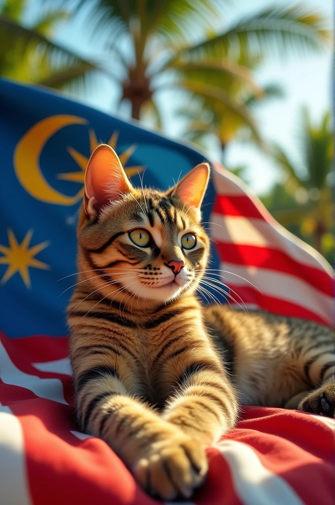 Malaysia flag & cat