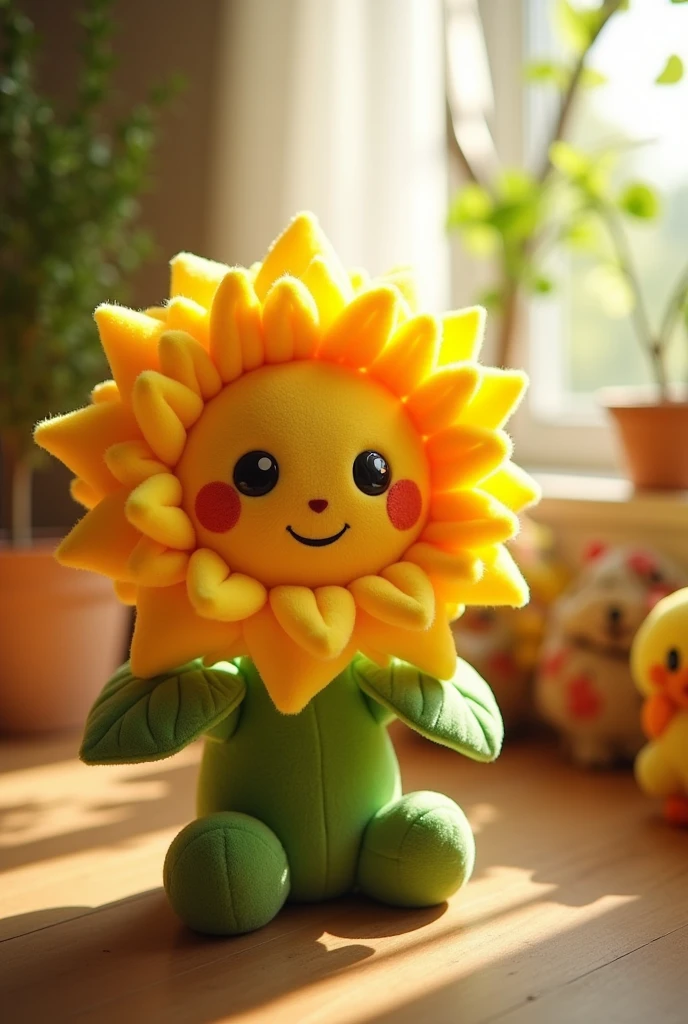 make a sunflower plushie with face
