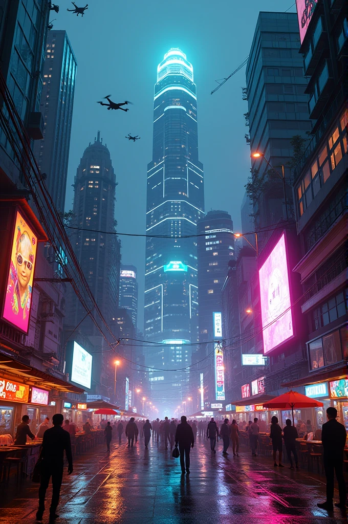 Sao Paulo city in cyberpunk style