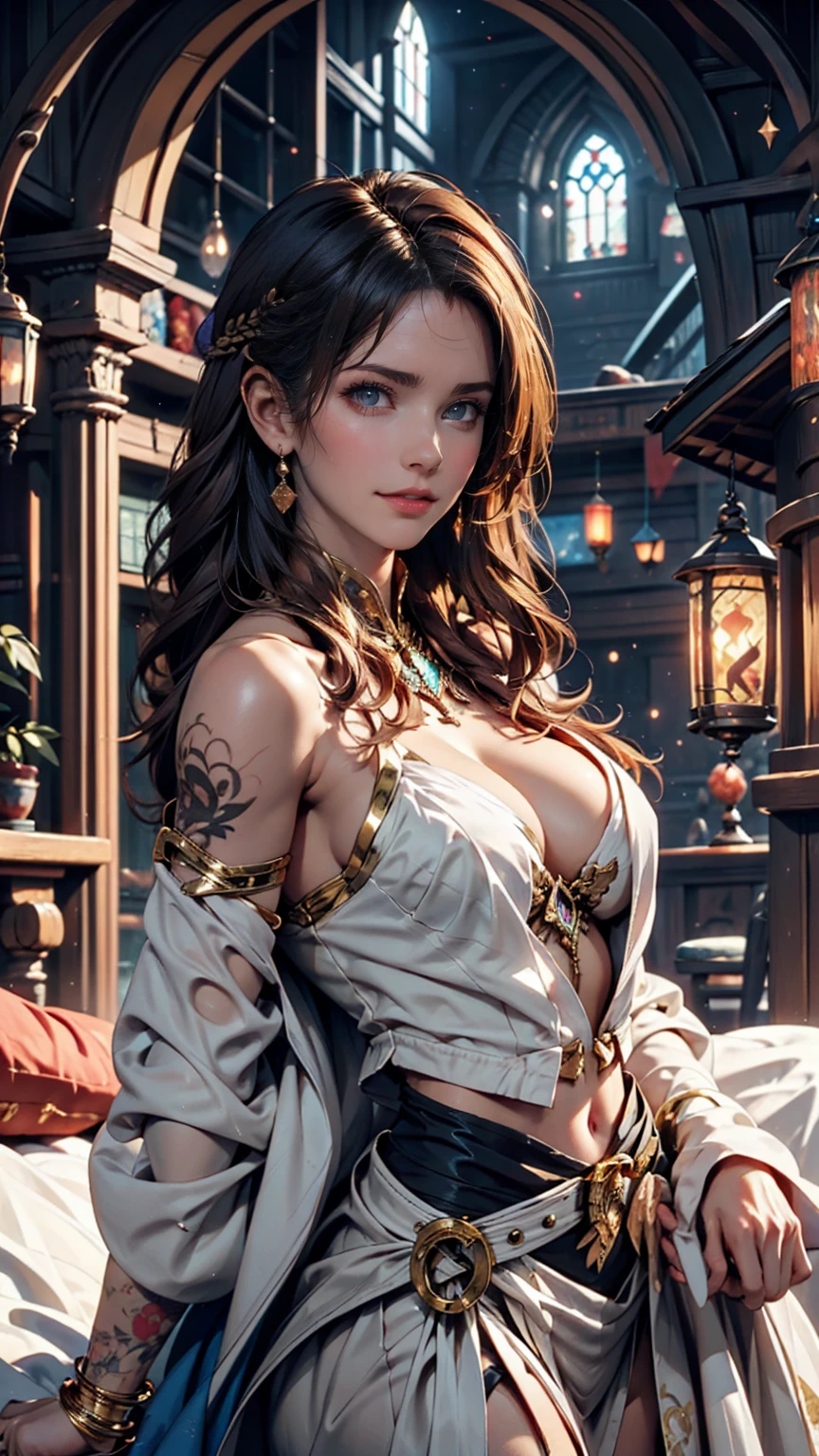 (The Goddess of Sand, beautifully decorated like in the movie, Golden Dress, Shiny gold tattoo), (Galactic Shaman with Quantum Energy Fantasy), Fantasy magic, Long Hair, Dark light night, Complex, Mysterious, Sharp focus, figure, Very detailed, Digital Painting, コンセプトart, mat, (art:WLOP), (Justin Gerard and Jason Edmiston: 1.5), (Greg Rutkowski: 0.4), (Alphonse Mucha: 0.4), masterpiece