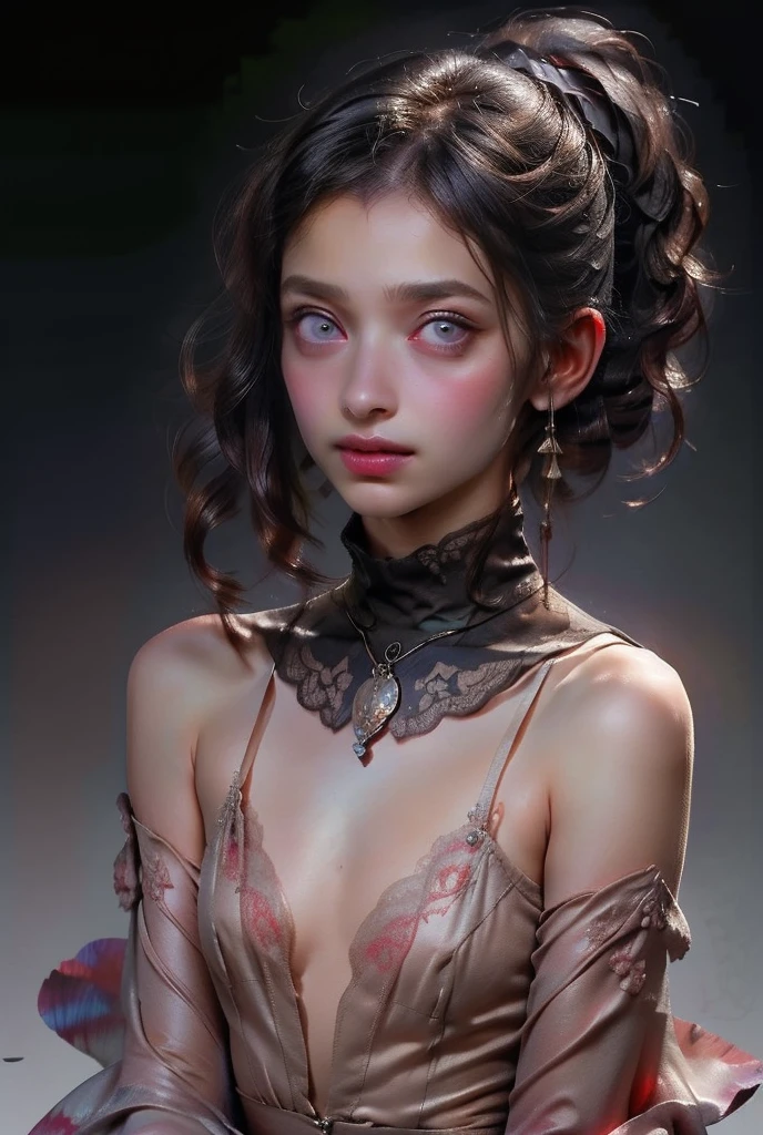 ((best quality)), ((masterpiece)), (detailed), perfect face (((masutepiece, of the highest quality, super detailed))), hand drawn style, hand painted style, watercolour, sketch, a knight, white background, plain background, Bloodborne inspired, tatty Bloodborne attire, occult aesthetic, occult, tatty red and white clothing detailed and intricate steampunk and detailed gothic ta (with a hood), long coat, Complex laced boots, Fluttering lace flared long knee length dress with frilly petticoats, long dress, knee length dress, pleated petticoats, loliress, petticoats gothic lolita aetic, beautiful small breasts, (((flat chest:1.1))), (((( Highly detailed face))), small thin nose, Small thin lips mouth, (((Very sharp focused eyes))), Very large slit precision pale grey eyes that shine like jewels. (resolved expression), (resolute expression), ((dark hair)), ((long ponytail, thick ponytail, heavy ponytail)), very long eyelashes, white background, Very dramatic and cinematic lighting, tatty damaged old red and white clothing, full body, whole body, body, cosmic horror, grim dark, (NSFW)