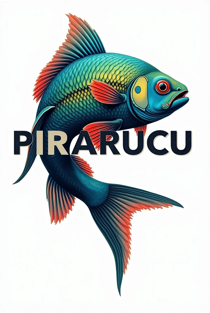 Pirarucu fish for printing on shirt , t-shirt print of the pirarucu fish with PIRARUCU color highlighting its size