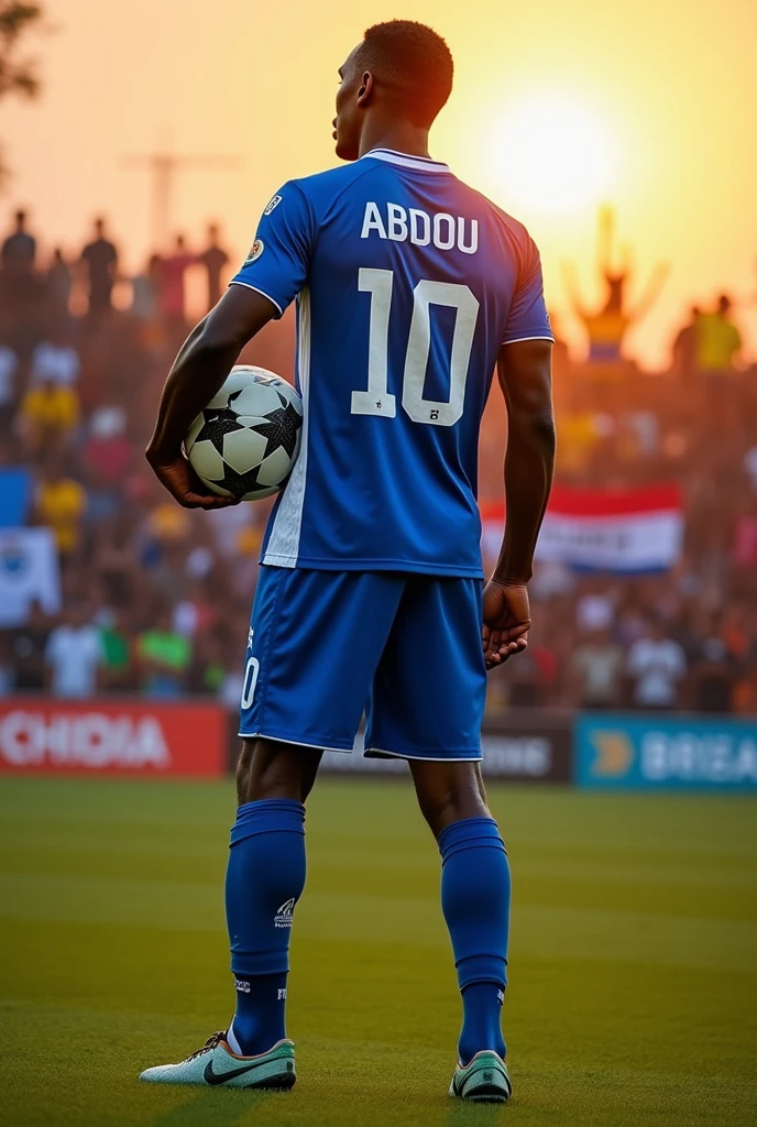 Created a football player bib text called abdou