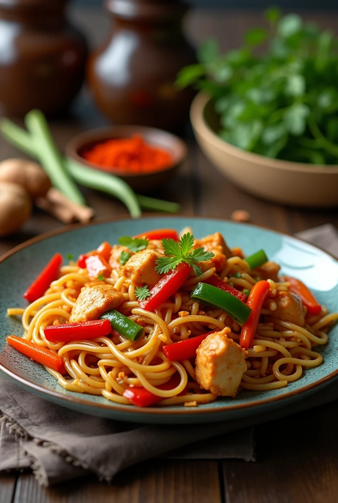 Chicken Schezwan noodles and Schezwan sauce no smoke