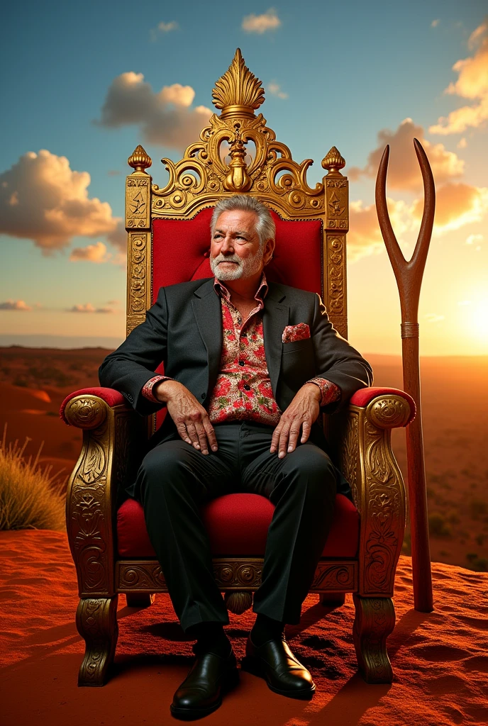 Andrew forrest Australian sitting on king throne.