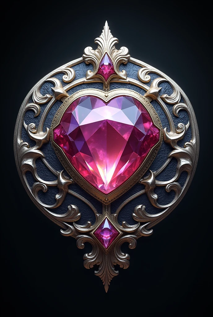 beautiful round diamond shield in fantasy style