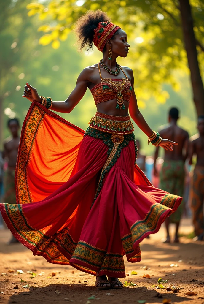 Peux tu me faie une affiche avec une femme africaine pour des cours de danse africaine