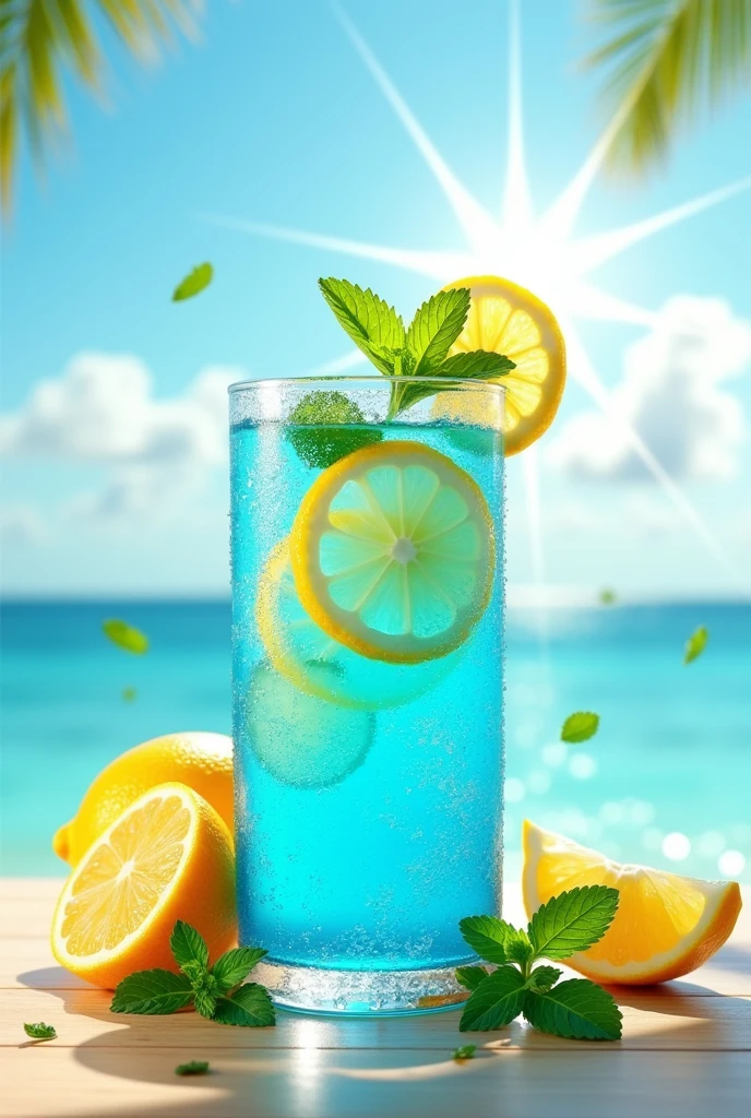 Blue lemonade juice logo
