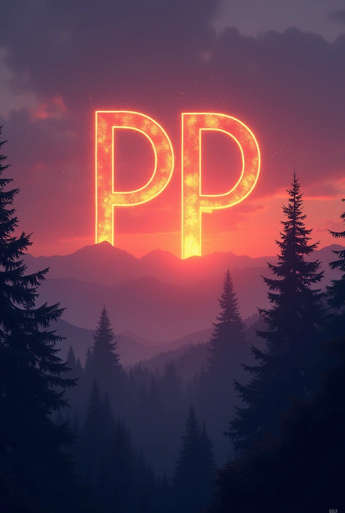 Add the letters PP to the glow on the horizon