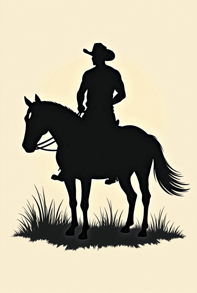 Logo of a man riding a horse in front of a farm to put on t-shirts, make it in 2d and without background