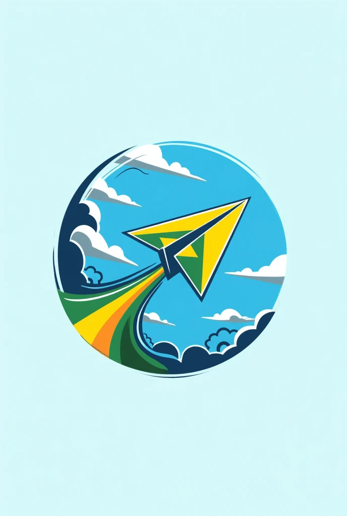 Create a logo for a paper airplane racing team inspired by the Brazilian Air Force.