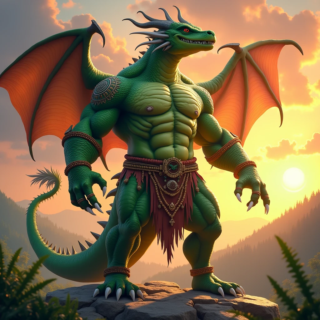 a dragon king, a dragon tribal chief, eastern warrior, male dragon, hefty body, with very big muscles, hulking, huge,musclegut, colossal body, extremely strong, huge abdominal muscles, hefty abs, pecs, plump big muscle abs, Strong and robust muscle abs, daddy body muscle-gut abs, massive prominent muscle abs, sharp white claws, legs, feet claws, full body, loincloth, nipples, 4k, best quality,