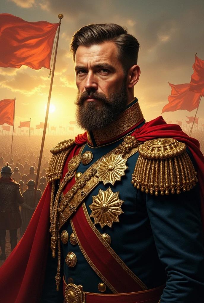 a portrait of a fictional general, Grand Strategy game style