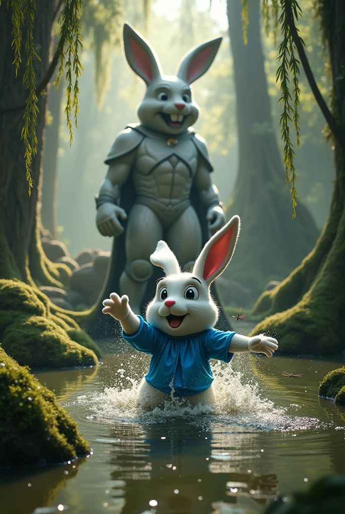 A rabbit mascot who falls into the swamp of his idol。