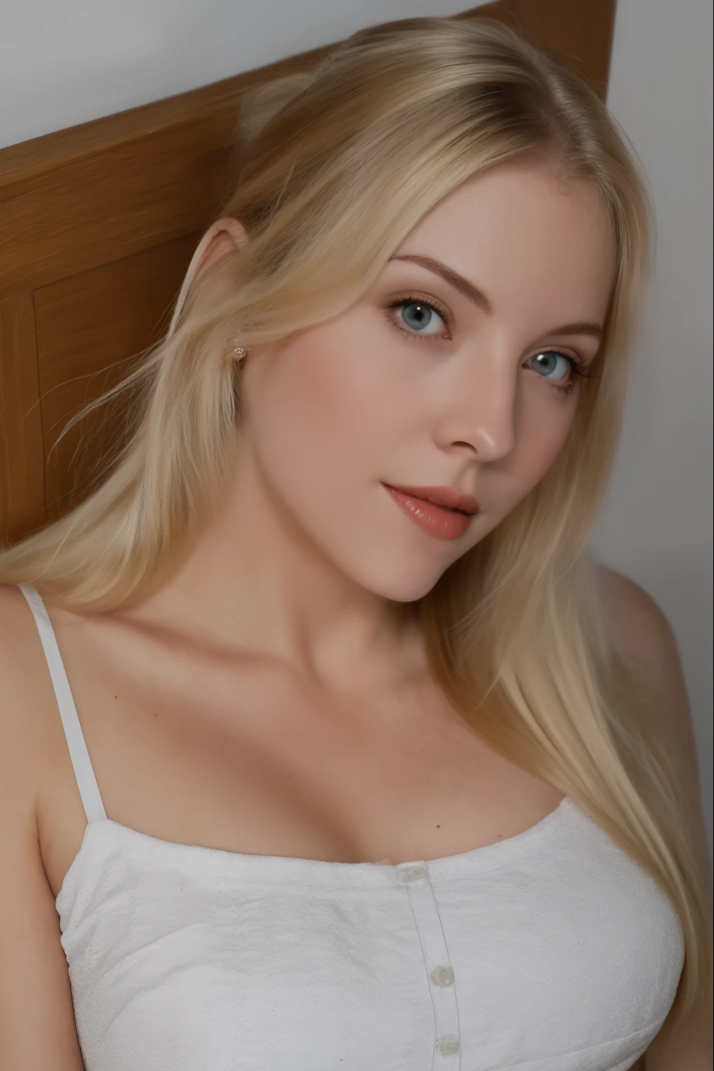 beautiful blonde woman, detailed face, small breasts, panties, realistic skin texture, detailed skin texture, intricate details, high quality, photorealistic