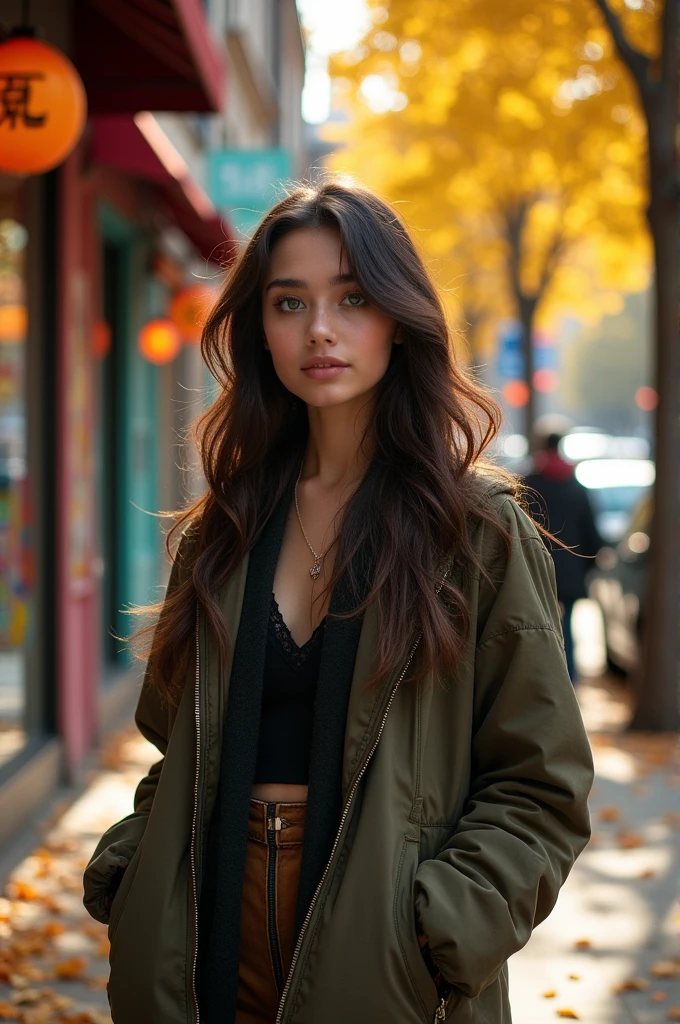 Young Eurasian woman 22 years old with green eyes