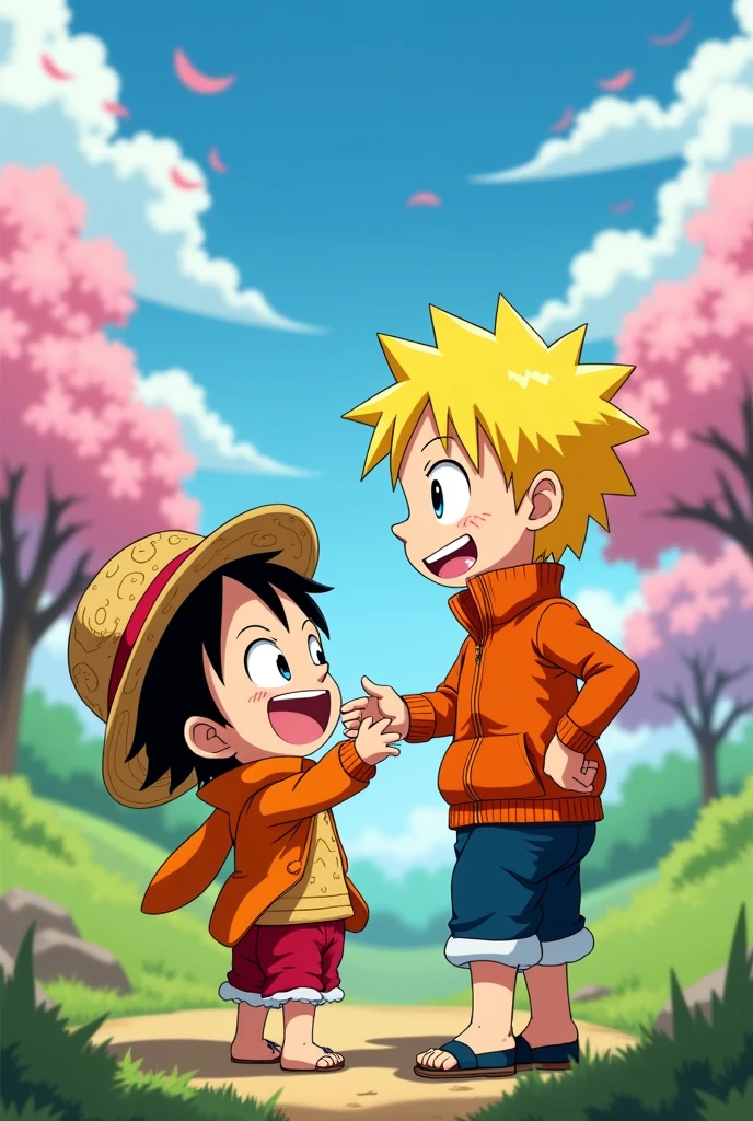 Baby luffy with ??? naruto