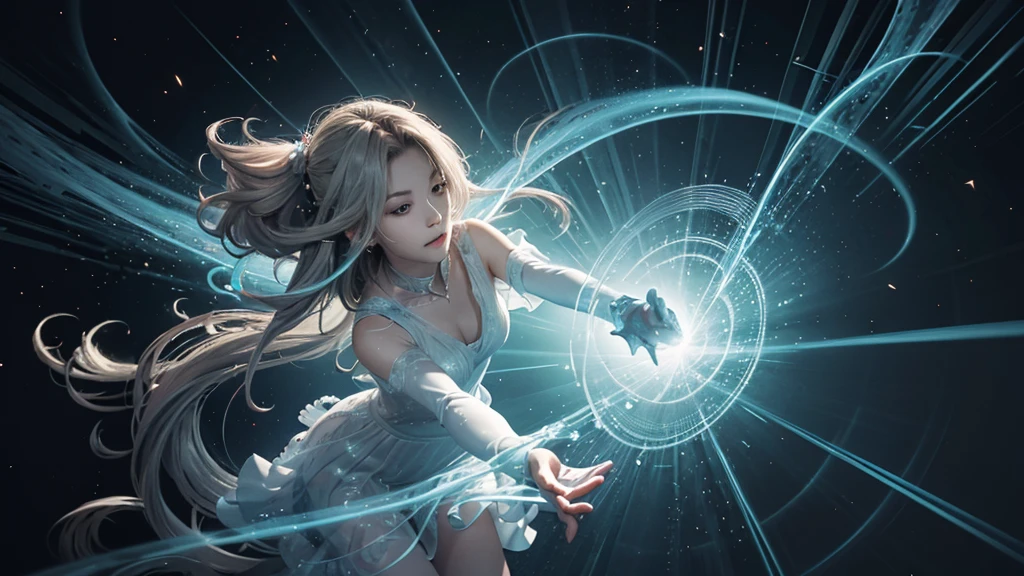 Depict a person with an aura of light, with subtle, flowing patterns representing unseen forces around them