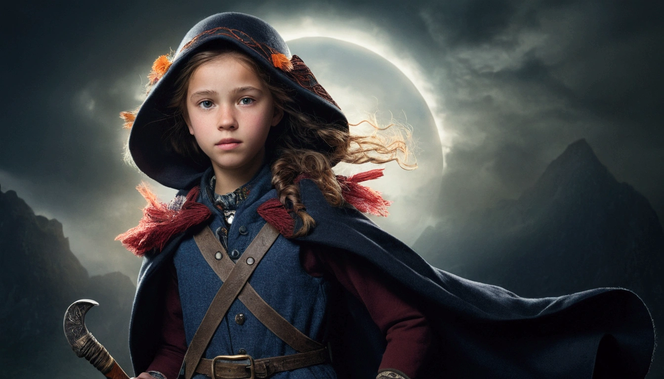 A brave young girl named Jooli, with a confident expression and adventurous attire.