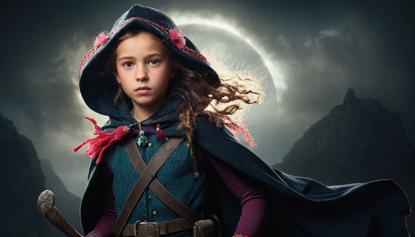 A brave young girl named Jooli, with a confident expression and adventurous attire.