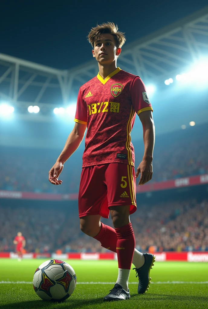 a soccer player,pee stain,Dripping to the ground