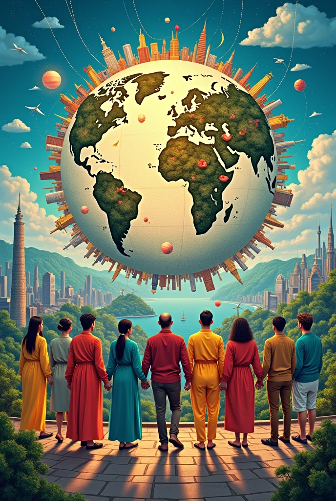 draw your ideal globalized world that manifest the four forms of globalization on a poster making