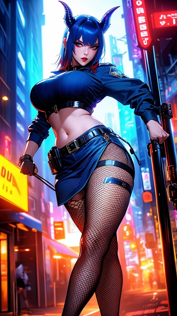 (best quality:2.0), HDR,realistic,((16K)),((1080P)),RTX4090 Titan,intricate detailed,high resolution,(high-res:1.5),bright lighting,1woman,solo,((sunglasses)),((ebony skin:1.3)),light smile,((huge cleavage:1.2)),thick lips,pink lipstick,long eyelashes,pink eye-shadow,golden ratio body,high waist,((long legs:1.4)),perfect legs,F-Cup breasts,cleavage,slim waist,wide hips,big buttocks,bubble butt,juicy ass,cameltoe,(Detailed face),tattoo,ear pendants, jewelry,(((in the Raccoon City,on the street:1.3))),((see-through police uniform,see-through nipple,police hat,black short skirt,black thighs stockings:1.3)),silver hair,curly hair,short hair,((professional photography:1.3)),((wet clothes:1.4)),at night,(rain:1.3),alluring,thunder,lightning,hard nipple,upper body