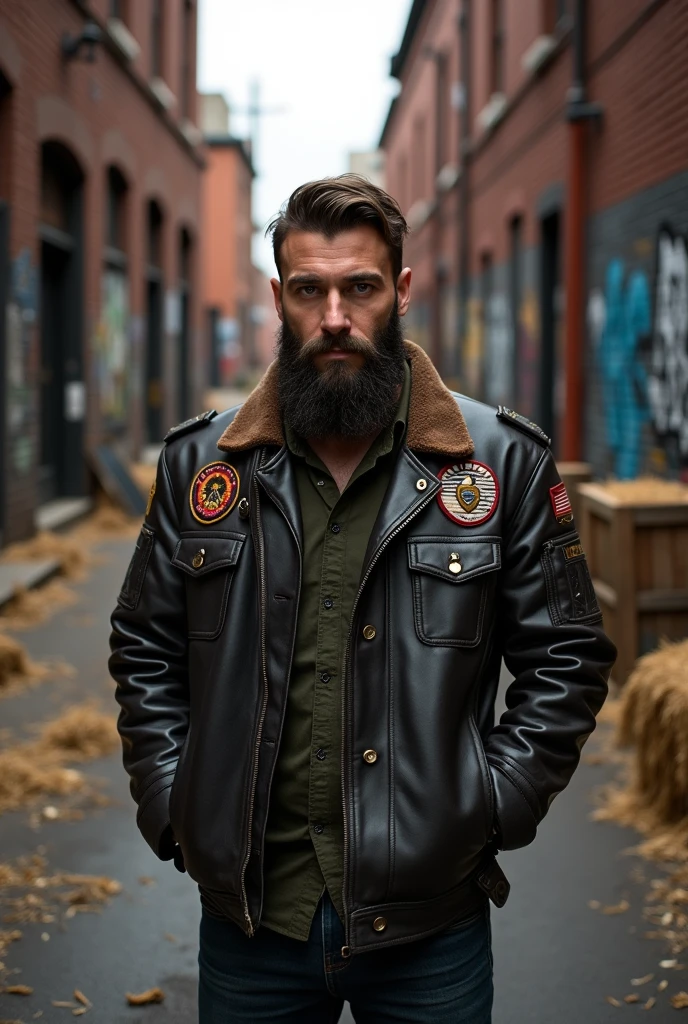Bearded man mobster but yet a little country michigan militia