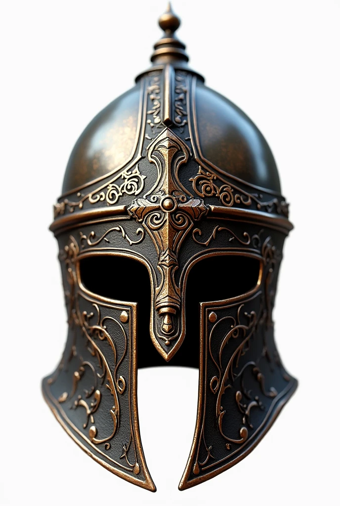 An antic helmet art is one-color and has a transparent background.
