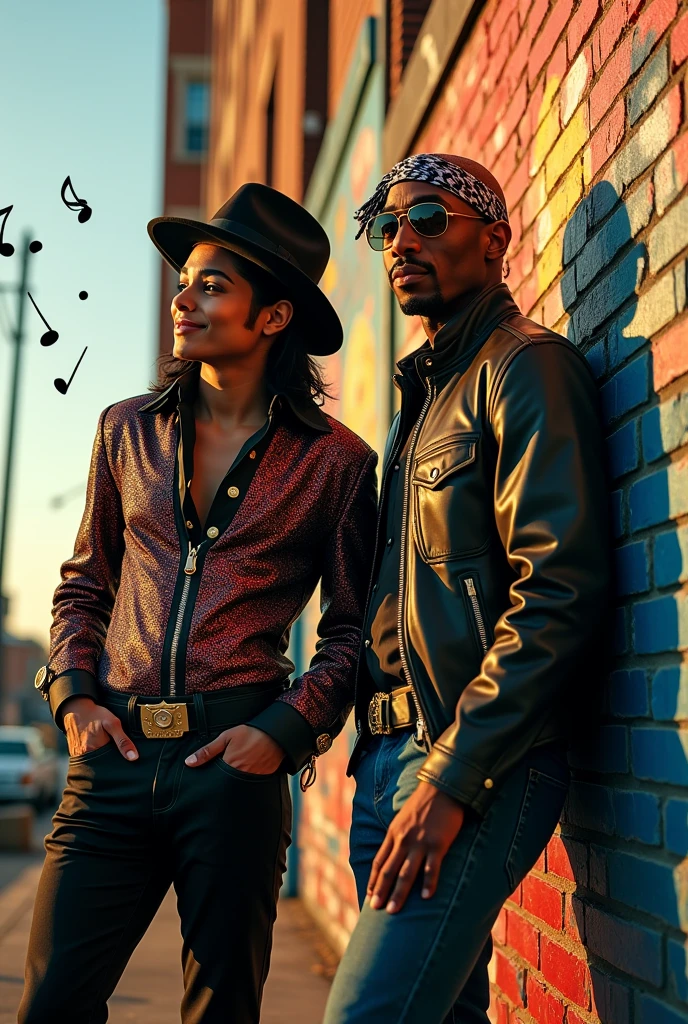 (photorealism:1.2), Michael Jackson and Tupac