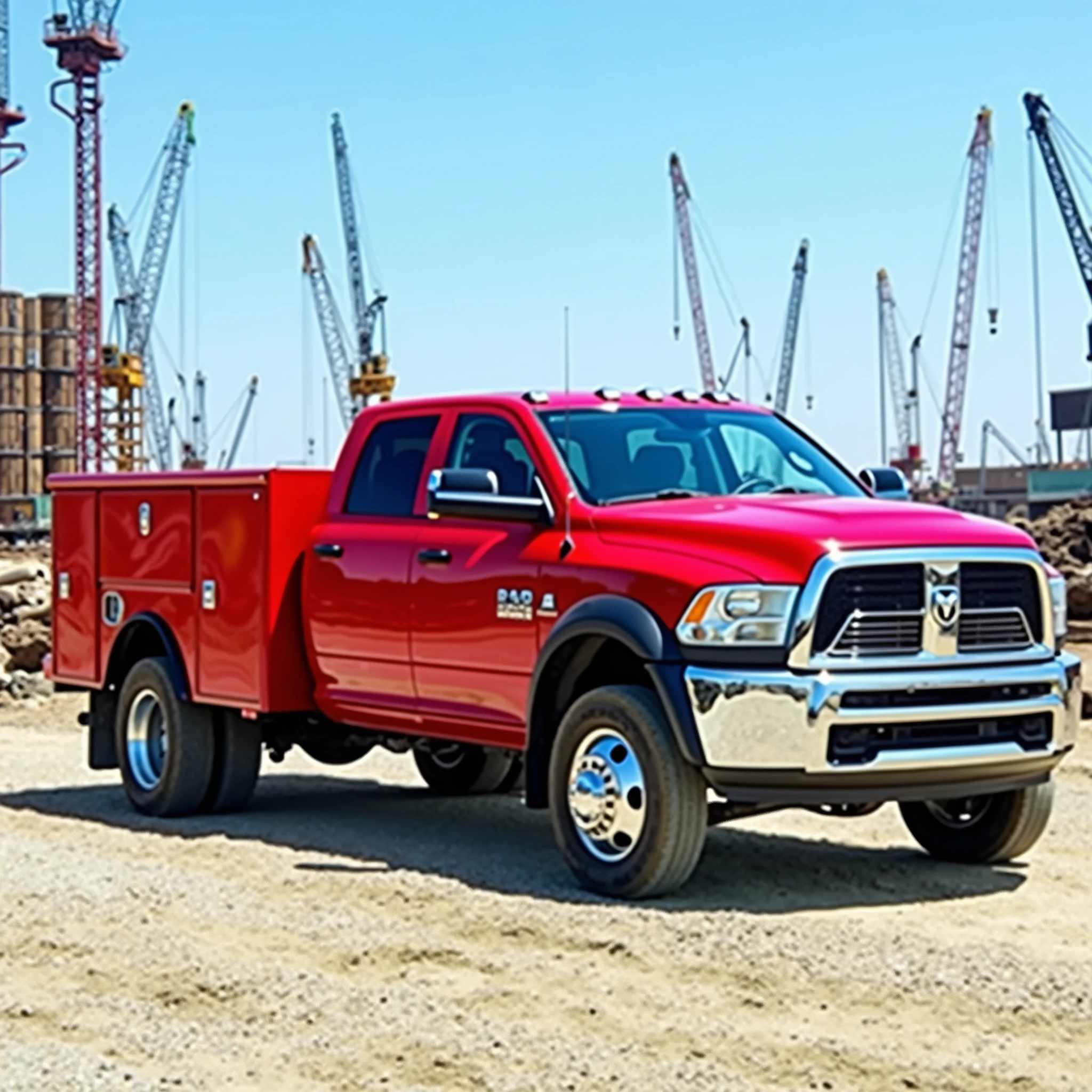 red RAM 5500 crew cab with Knapheide service body