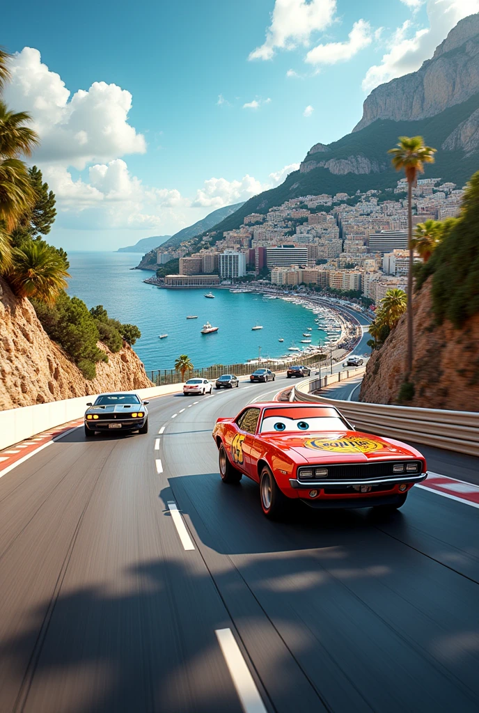 You can make a drawing of an entire race with the Monaco F1 track but with memorable cars from the film sagas and have several drawings that complement each other.