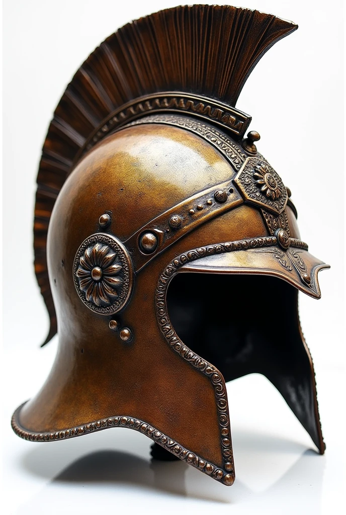An antic solder helmet art is one color and has a transparent background man, helmet side view need