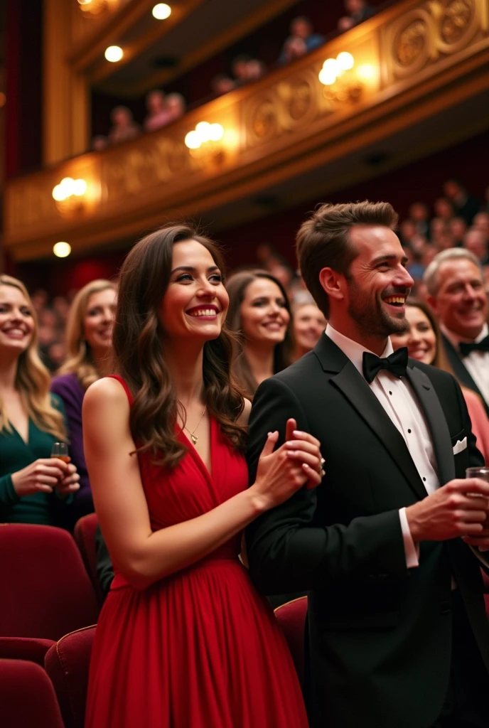 Smiling people. in theater