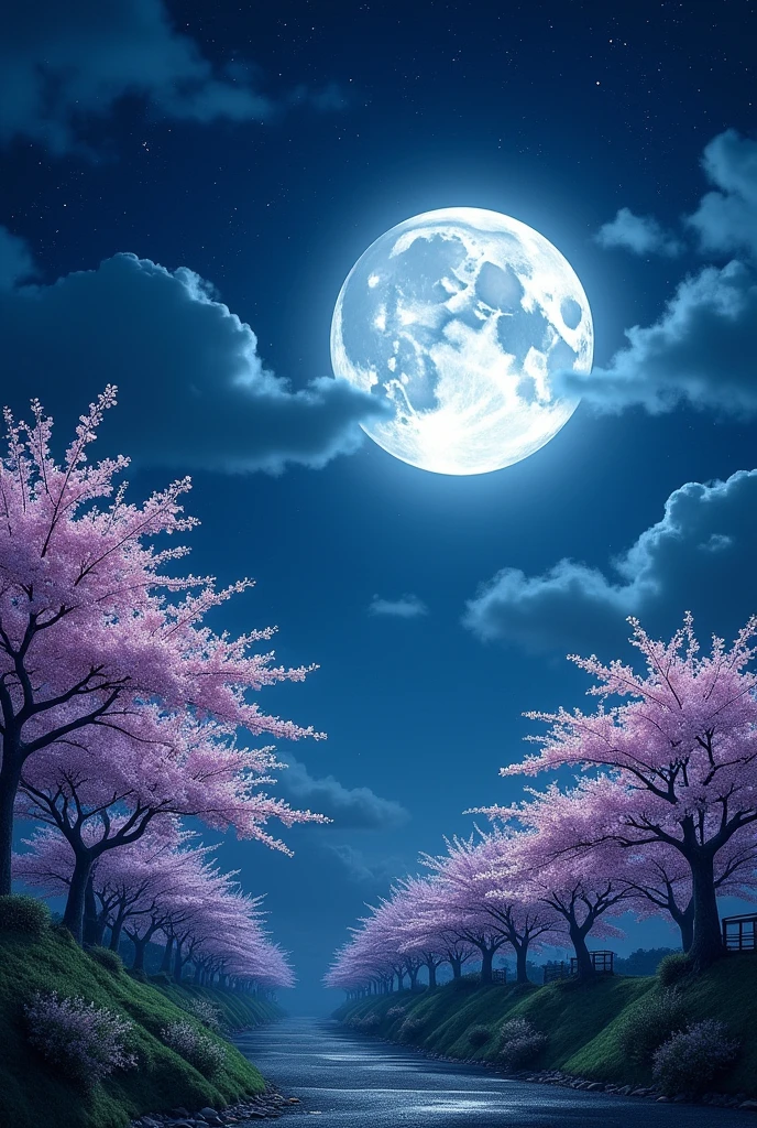 full moon Night Sky beautiful Japan