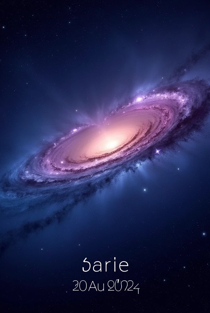 iPhone lock screen with universe wallpaper and 20 august 2024
