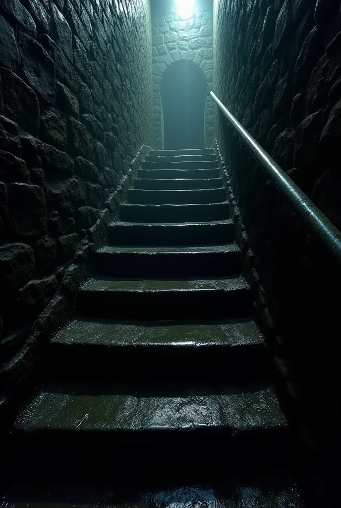 Dark staircase leading to total darkness