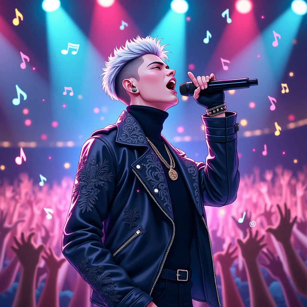 Min yoongi in anime version singing in concert 