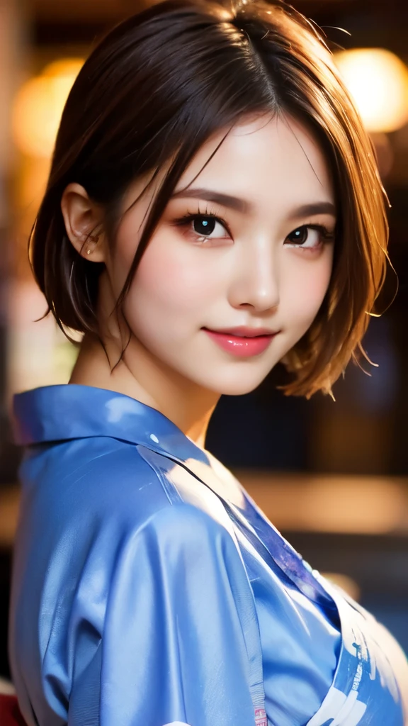 8k,Highest quality,(masterpiece:1.2),(Realistic),(Realistic:1.37),Ultra-high resolution,1 female college student,city,smile,Beautiful Eyes,Summer festival,(((Beautiful yukata))),Big Breasts,Perfect body,Perfect Fingers,Professional Lighting,gravure,Detailed face and skin texture,fine grain,RAW Photos