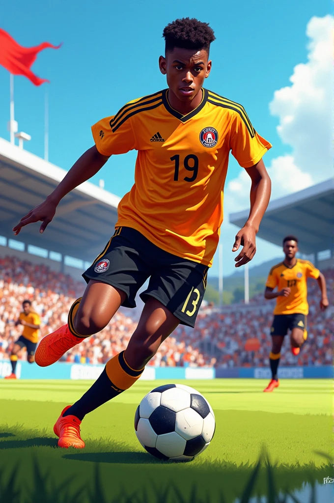 Created a player aged 18 footballer number 19 text called KABOUSS