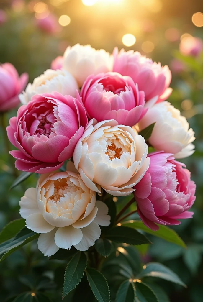 Extremely real bouquet of 50 peonies