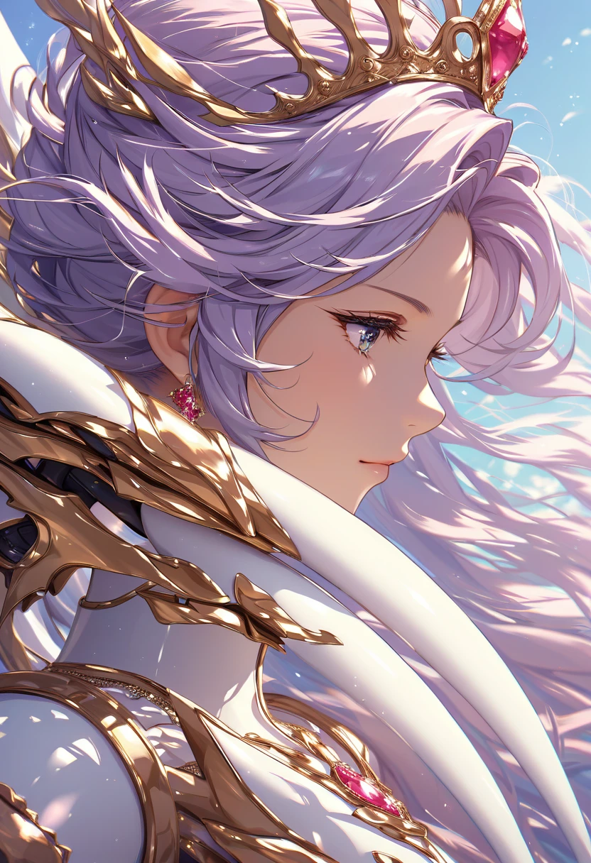 (((機械の女godの頭のClose-up))),profile,Staring at me,Precise details,light emitting parts,universe,god々Fine detail parts,Very luxurious,機械の女god,White Machine,Mechanical Wings,crown,Golden Ring,Machine Face,(masterpiece, Highest quality, Highest quality, Official Art, beautifully、beautiful:1.2,Ray Tracing),((Close-up))