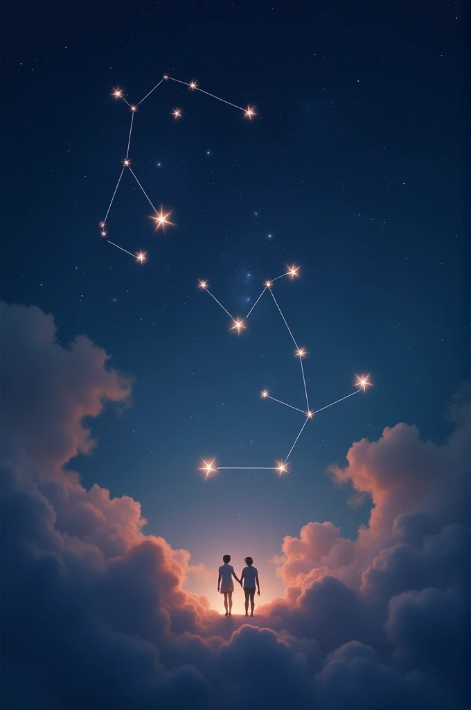 a simple constellation star that are connected to each other like family