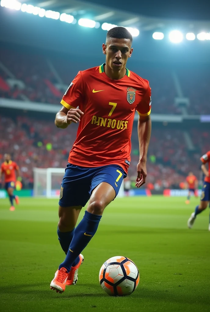 Created a player aged 18 footballer number 7 text called KABOUSS