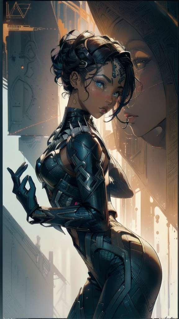 (((masterpiece, highest quality))),(((solo:1.2))),(((1girl:1.2))),32k wallpaper, very detailed, poster, vintage science fiction,(((((geometric cinematic movie poster))))), ((((bauhaus)))),(((abstract))),((((mid century modern)))),(((((portfolio))))),(((((Close-up))))),(((((bust up))))),((((more various angle)))),(((highlight))),((((heterochromia)))),(((complete. detailed face))),(((Extremely talented))),(((most complecated machine))),(((Overall colorfully))),((((((Absolutely simple background)))))),(((great black skin woman))),(((Wakanda forever)))