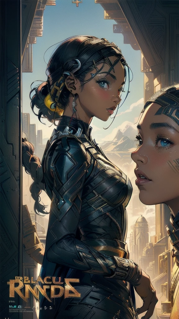 (((masterpiece, highest quality))),(((solo:1.2))),(((1girl:1.2))),32k wallpaper, very detailed, poster, vintage science fiction,(((((geometric cinematic movie poster))))), ((((bauhaus)))),(((abstract))),((((mid century modern)))),(((((portfolio))))),(((((Close-up))))),(((((bust up))))),((((more various angle)))),(((highlight))),((((heterochromia)))),(((complete. detailed face))),(((Extremely talented))),(((most complecated machine))),(((Overall colorfully))),((((((Absolutely simple background)))))),(((great black skin woman))),(((Wakanda forever)))