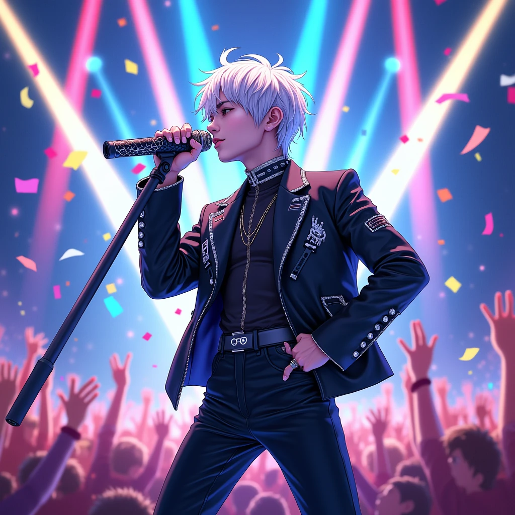 Min yoongi in anime version singing in concert 